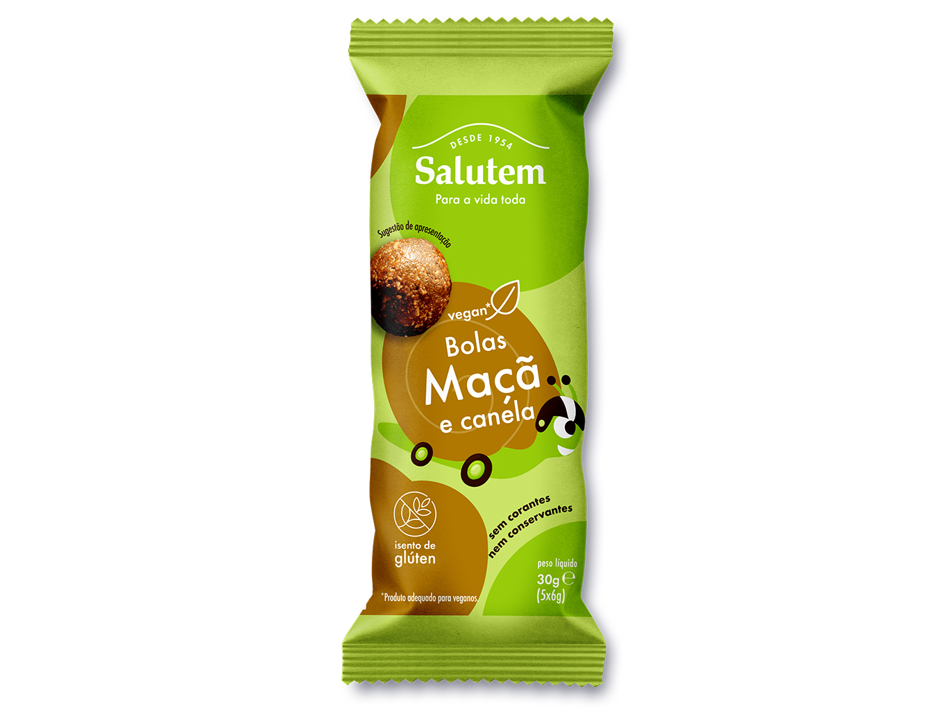 BOLAS NATURAIS SALUTEM MAÇÃ E CANELA 30 G