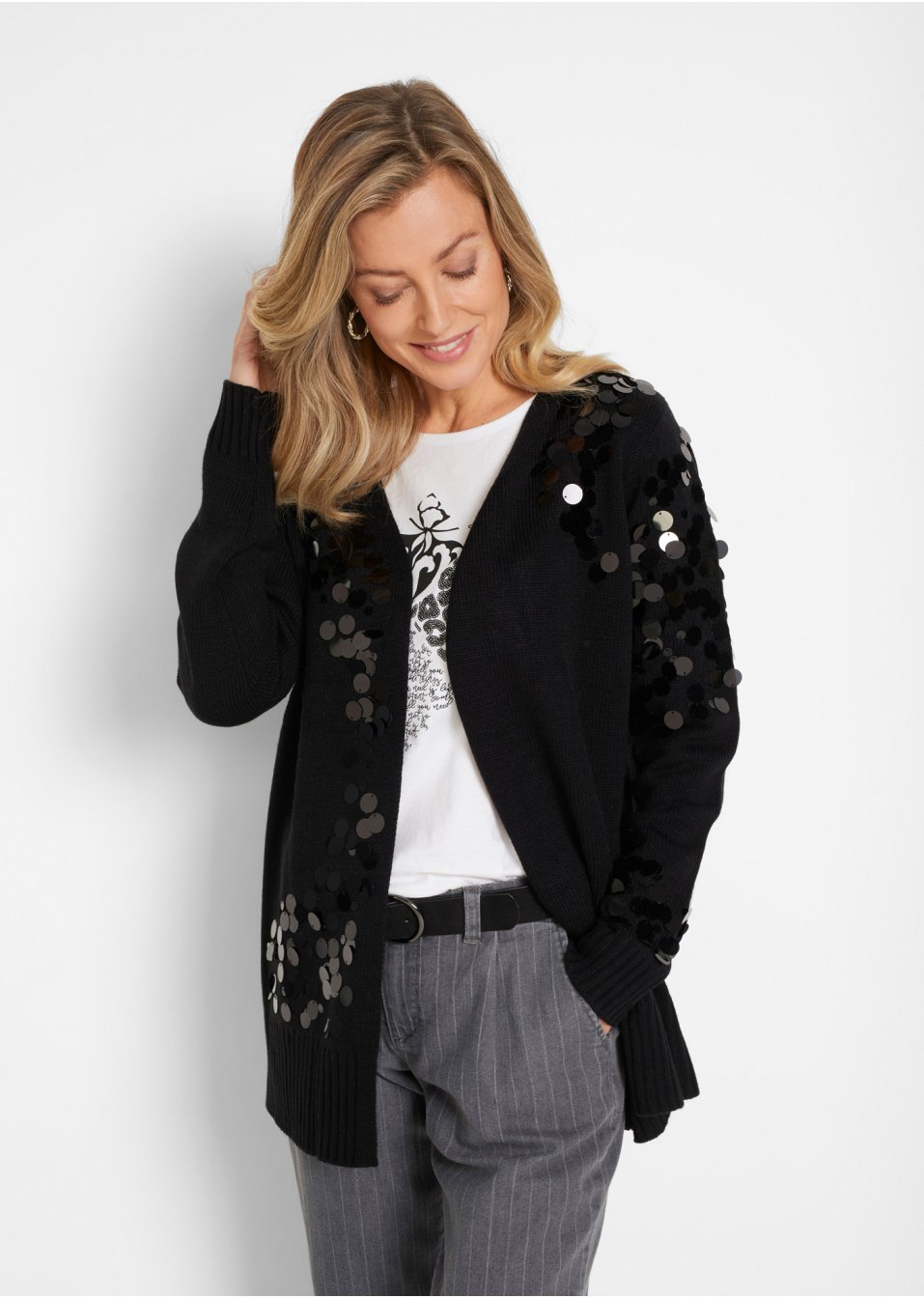 Gilet en maille à paillettes