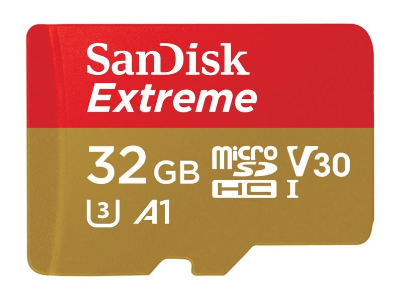 SanDisk microSDHC-Karte Extreme UHS-I U3 32 GB SD-Karte, UHS-I U3 V30 A1, 32 GB