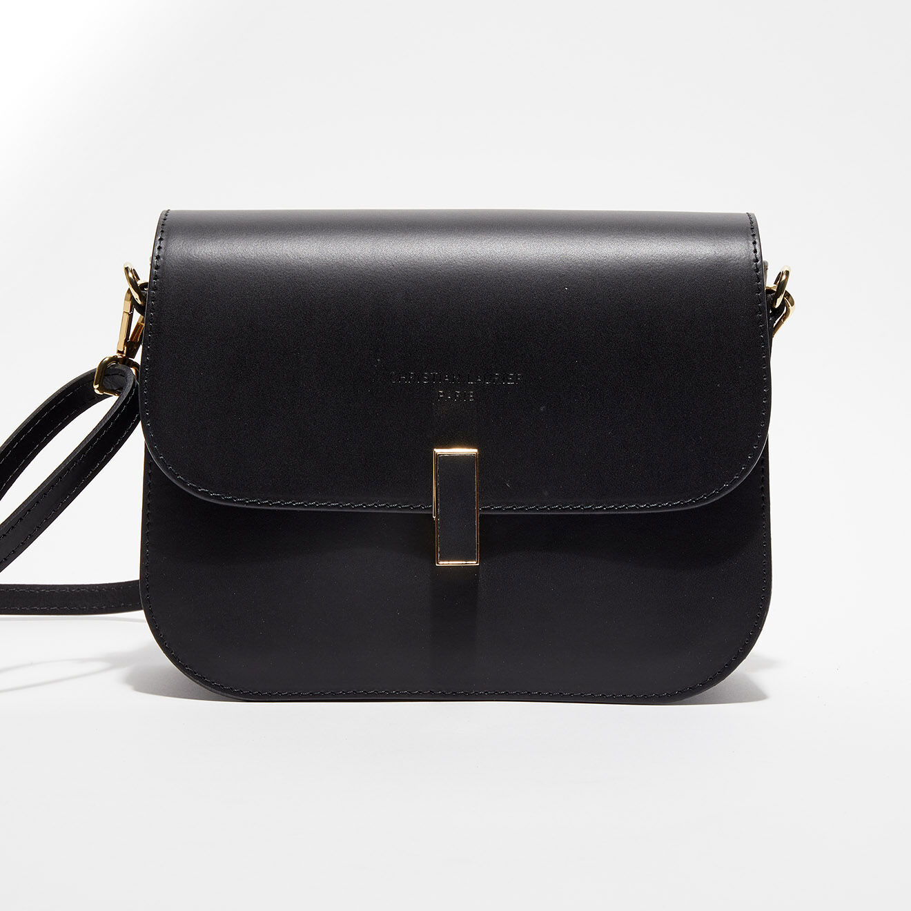 Christian Laurier Sac bandoulière en Cuir Roma noir - 15x24x8 cm