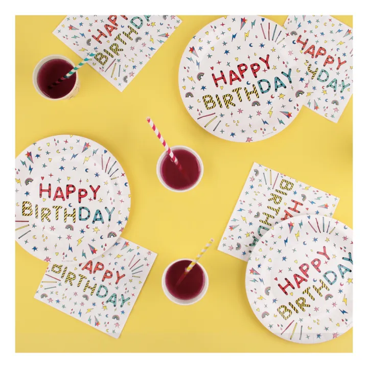 My Little Day Gobelets en carton Happy Birthday - Lot de 8