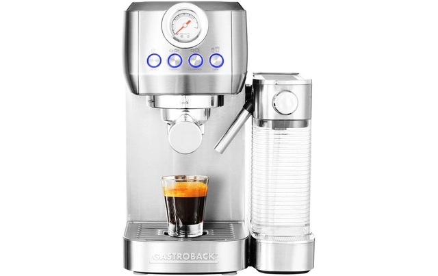 Gastroback Espressomaschine »42722 DESIGN ESPRESSO PICCOLO PRO M« mit integriertem, automatischem Milchaufschäumer