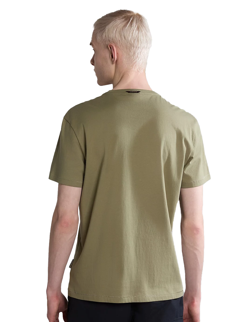 NAPAPIJRI T-SHIRT HOMME MANCHES COURTES LOGO IMPRIMÉ TURIN KAKI