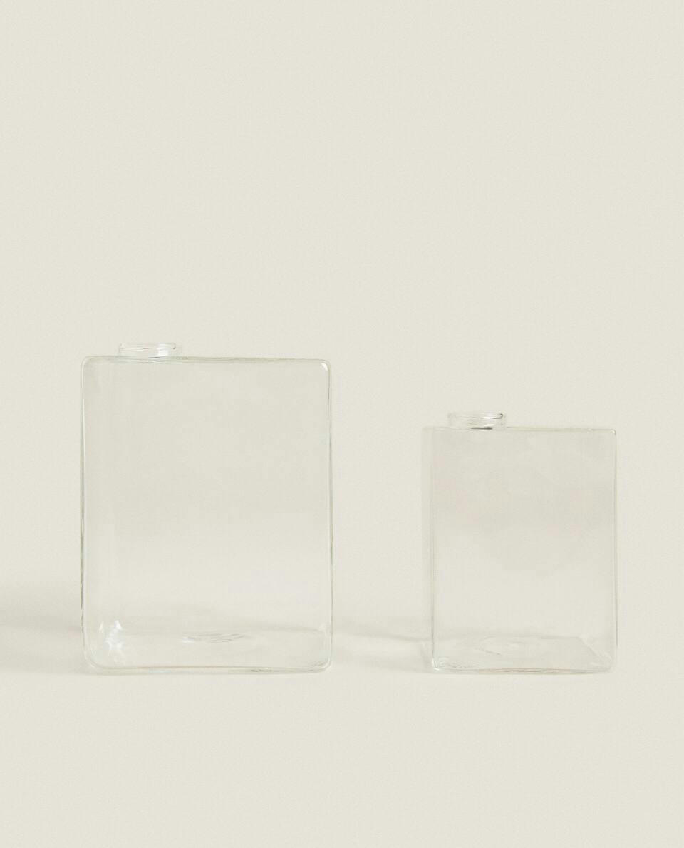 VASO DE VIDRO QUADRADO