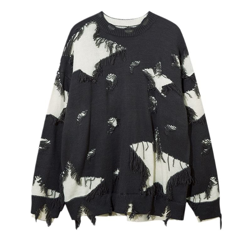 Cowpow - Trui met ronde hals en sterrenpatroon in distressed stijl