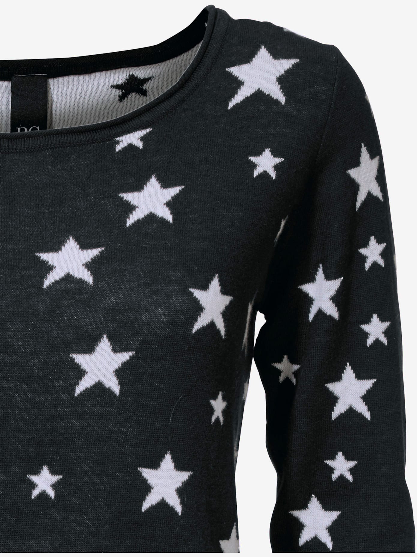 Pull col rond imprimé étoiles tendance