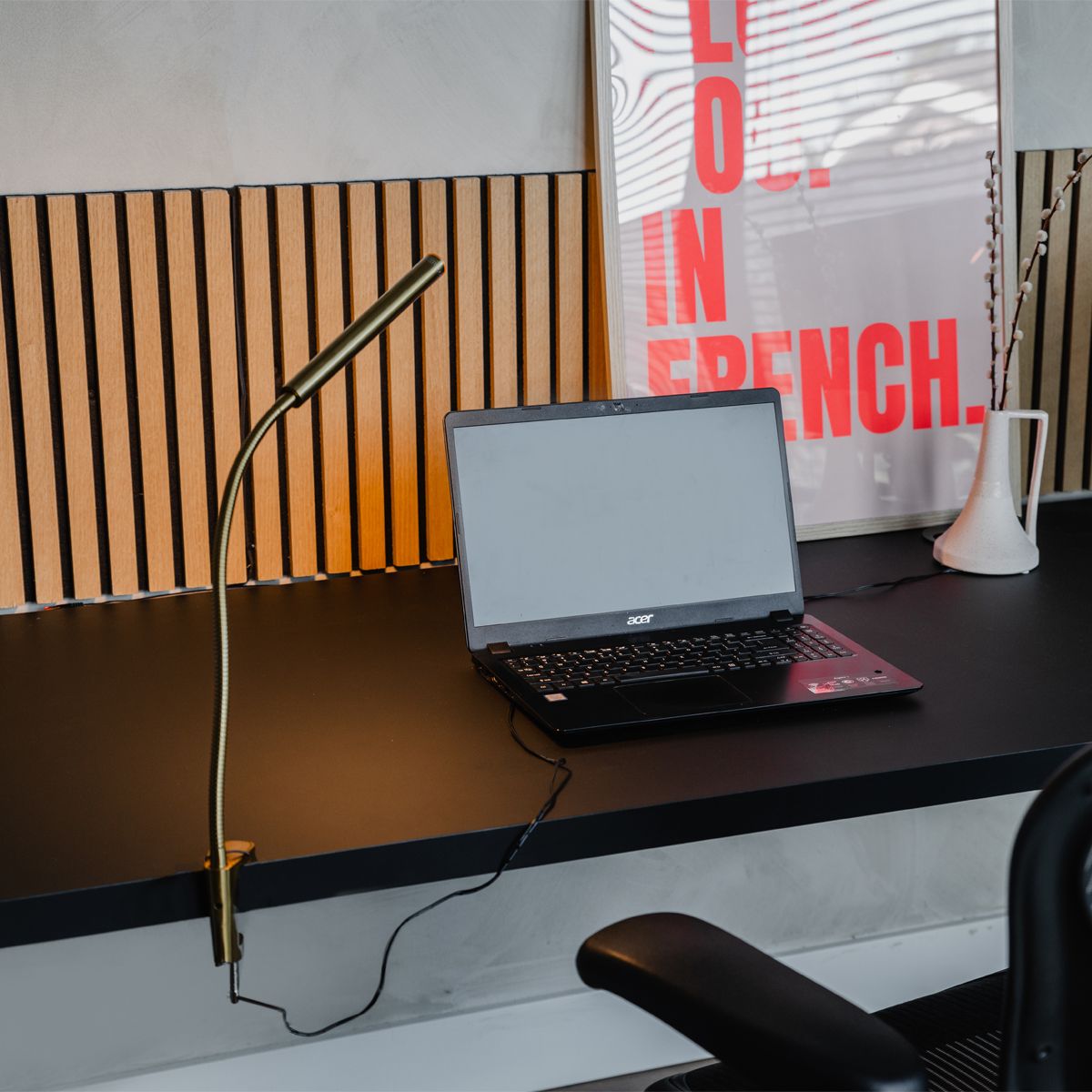 Klem bureaulamp messing incl. LED met touch dimmer - Lionard