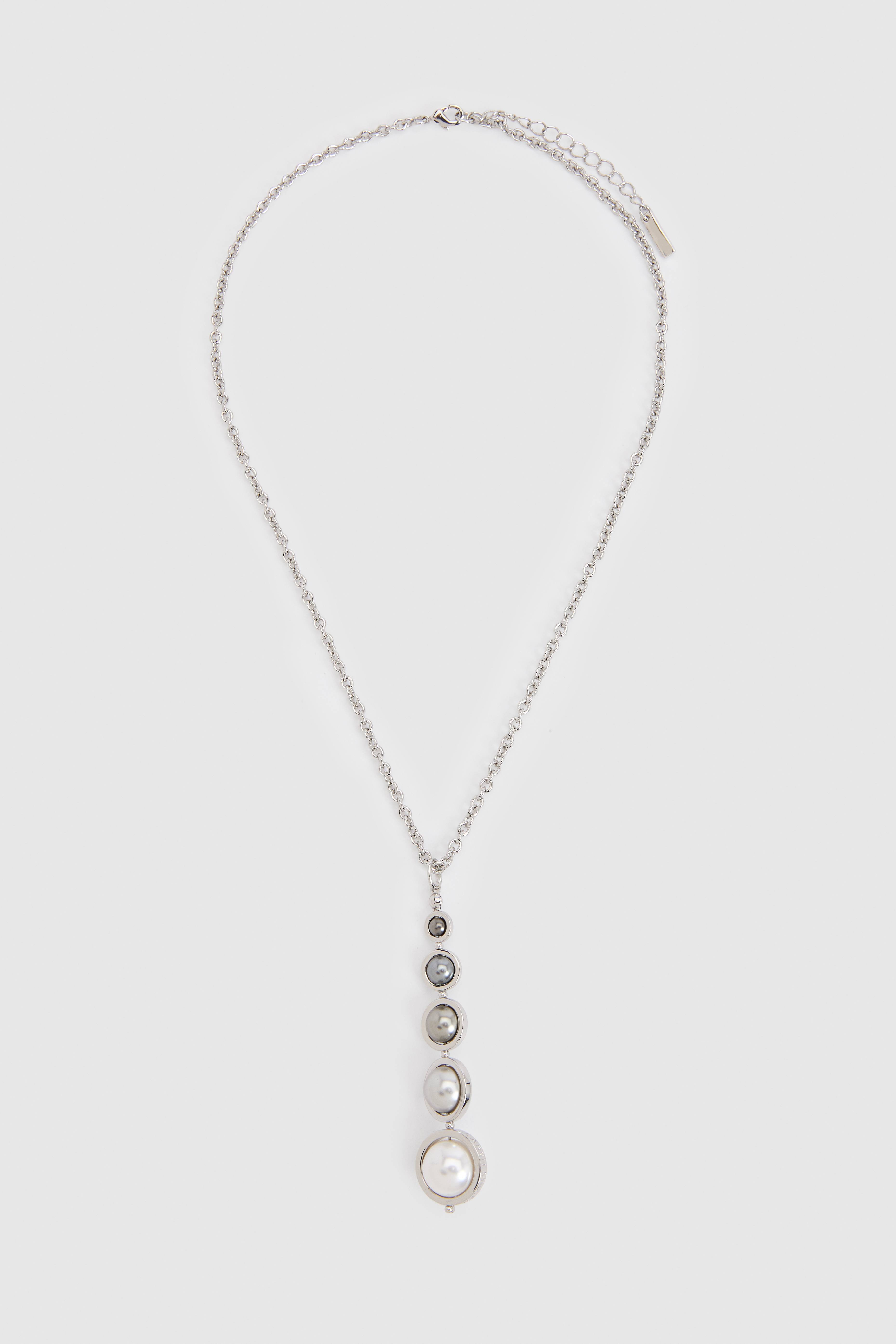 KarenMillen Collier Pendentif À Logo Et Perles