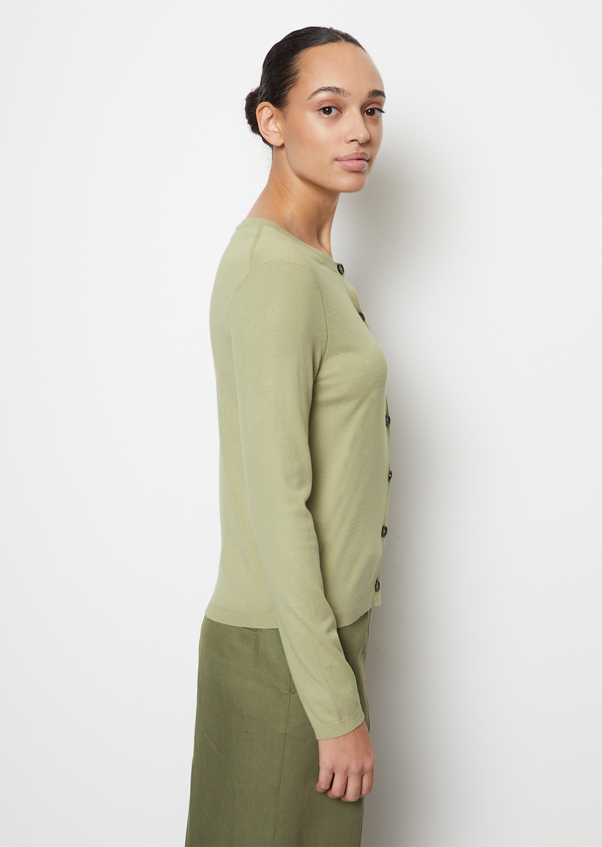 Feinstrick-Cardigan slim aus LENZING™ ECOVERO™
