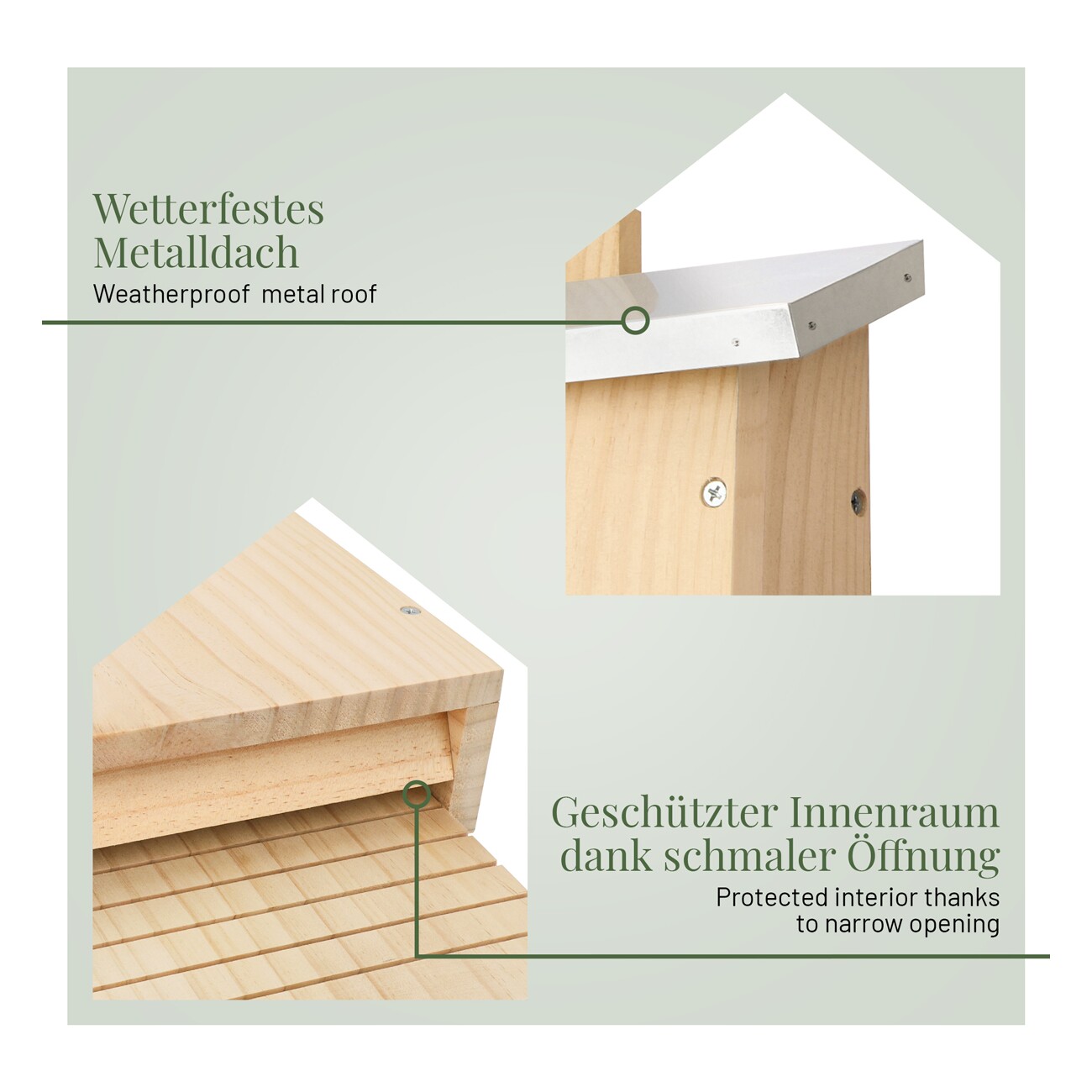 WILDLIFE HOME Fledermauskasten mit Metalldach