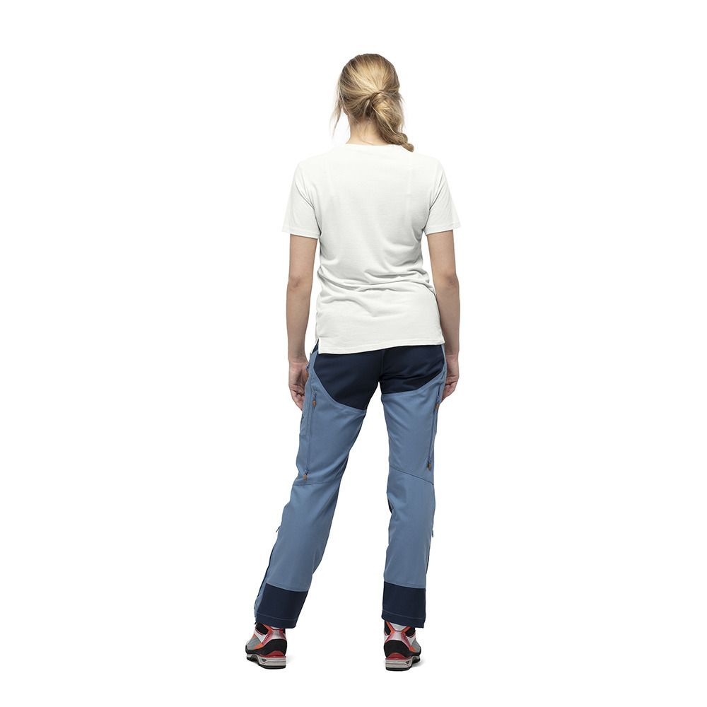 Norrona SVALBARD WOOL - Tee-shirt Femme ecru/heritage blue