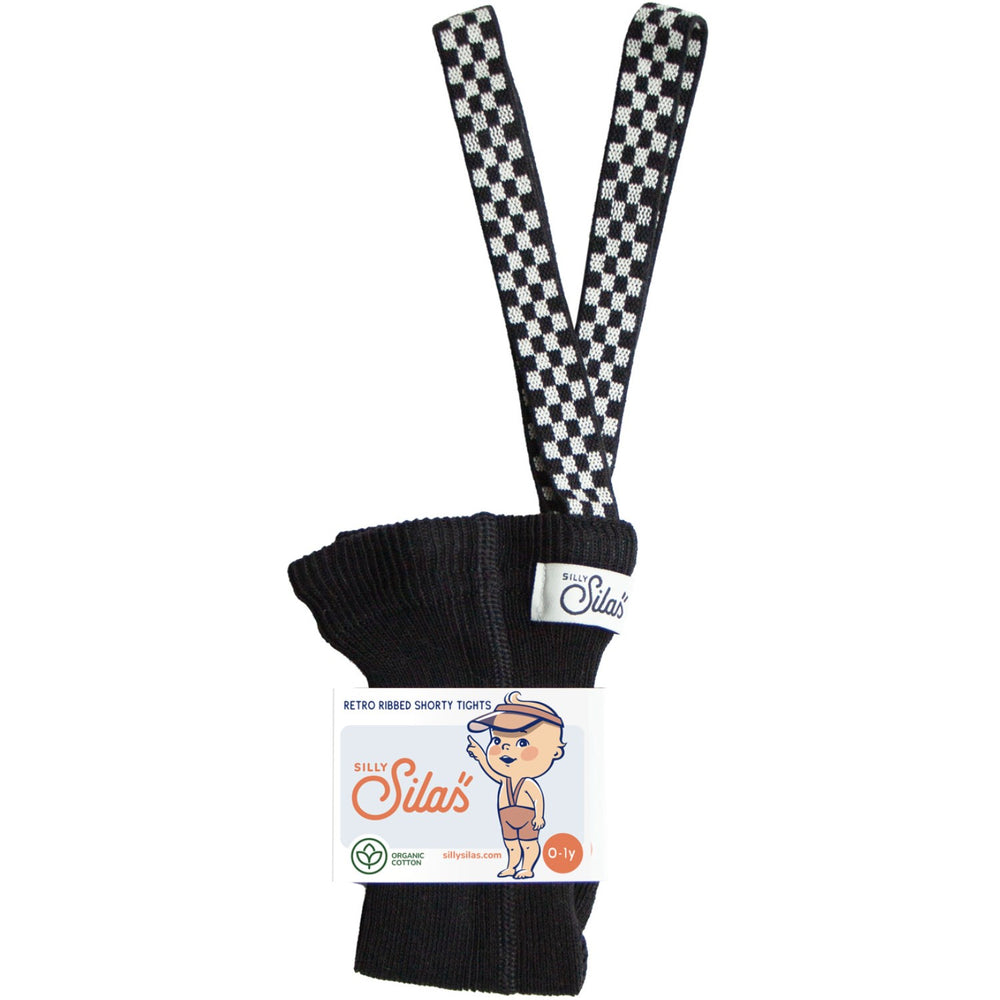 Køb Silly Silas Classic Black Checked Shorty Tights Med Seler