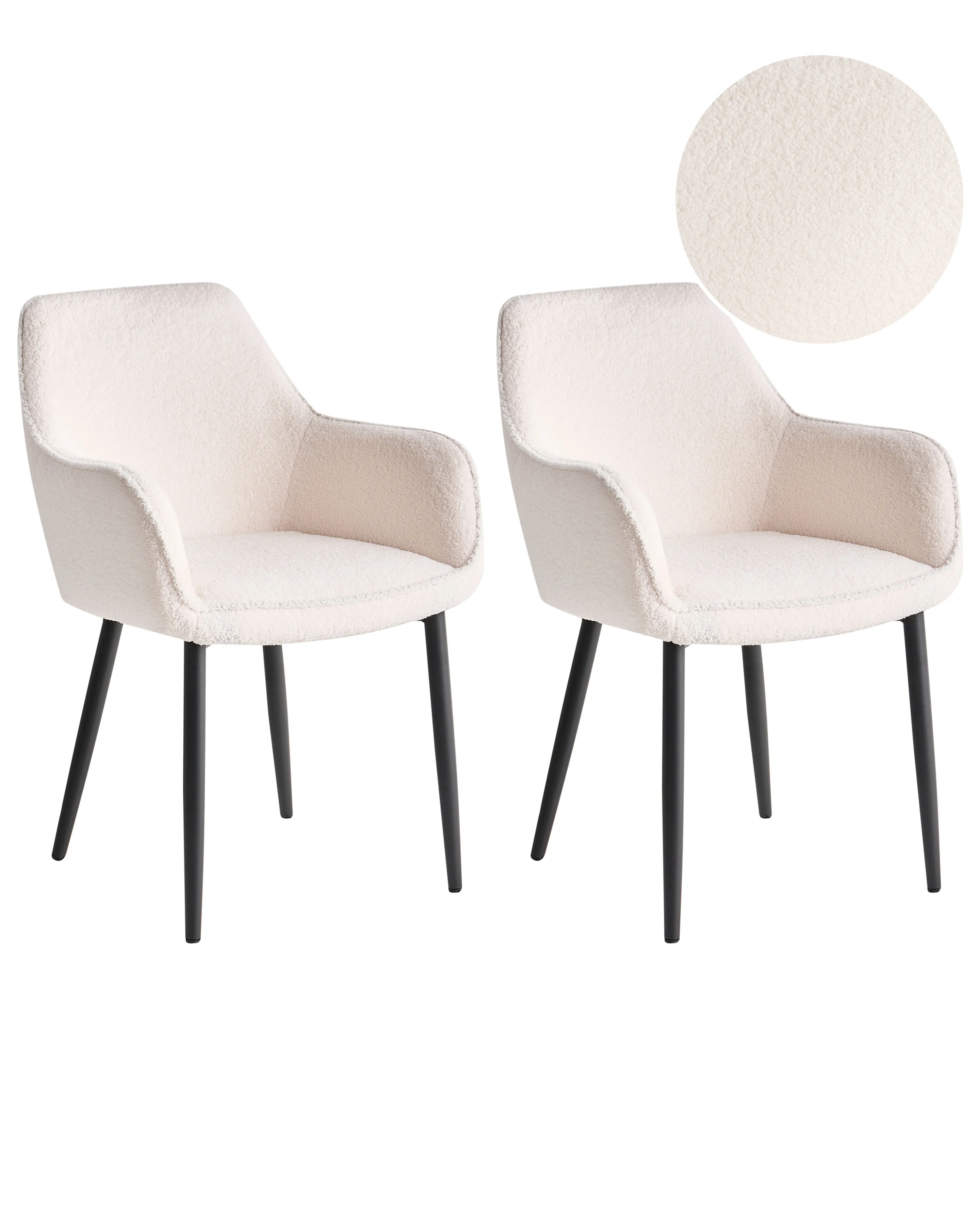 Set van 2 eetkamerstoelen ALDEN Bouclé Wit