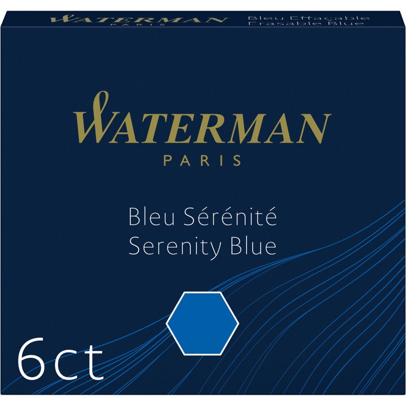 Cartouche d'encre courte Waterman pour stylos plumes – Boîte de 6