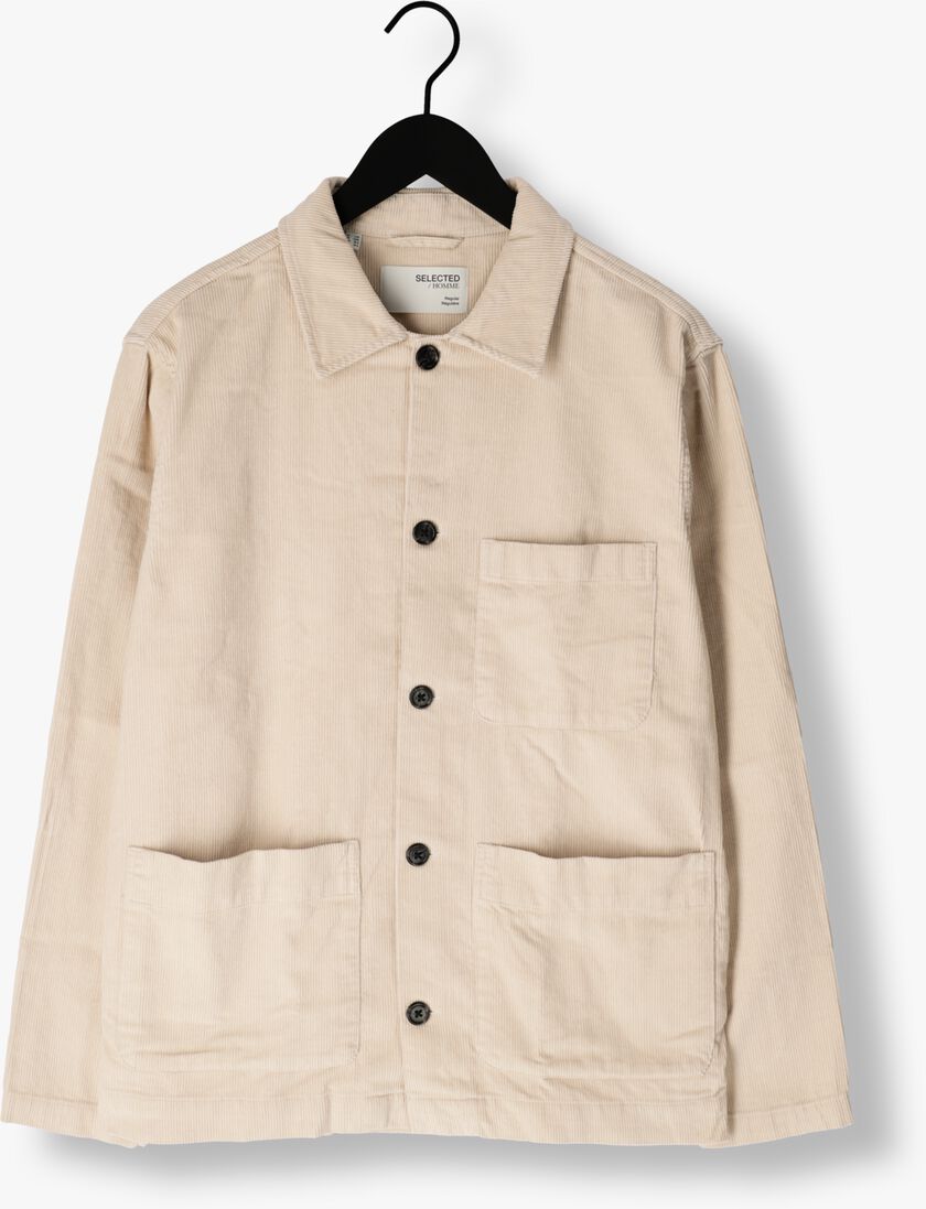 SELECTED HOMME beige selected homme overshirt slhloosemason-flannel overshirt w noos