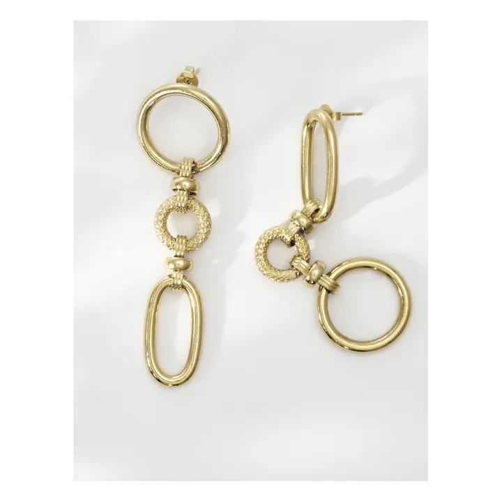 Louise Damas Boucles d'Oreilles Asymétriques Charlotte | Doré