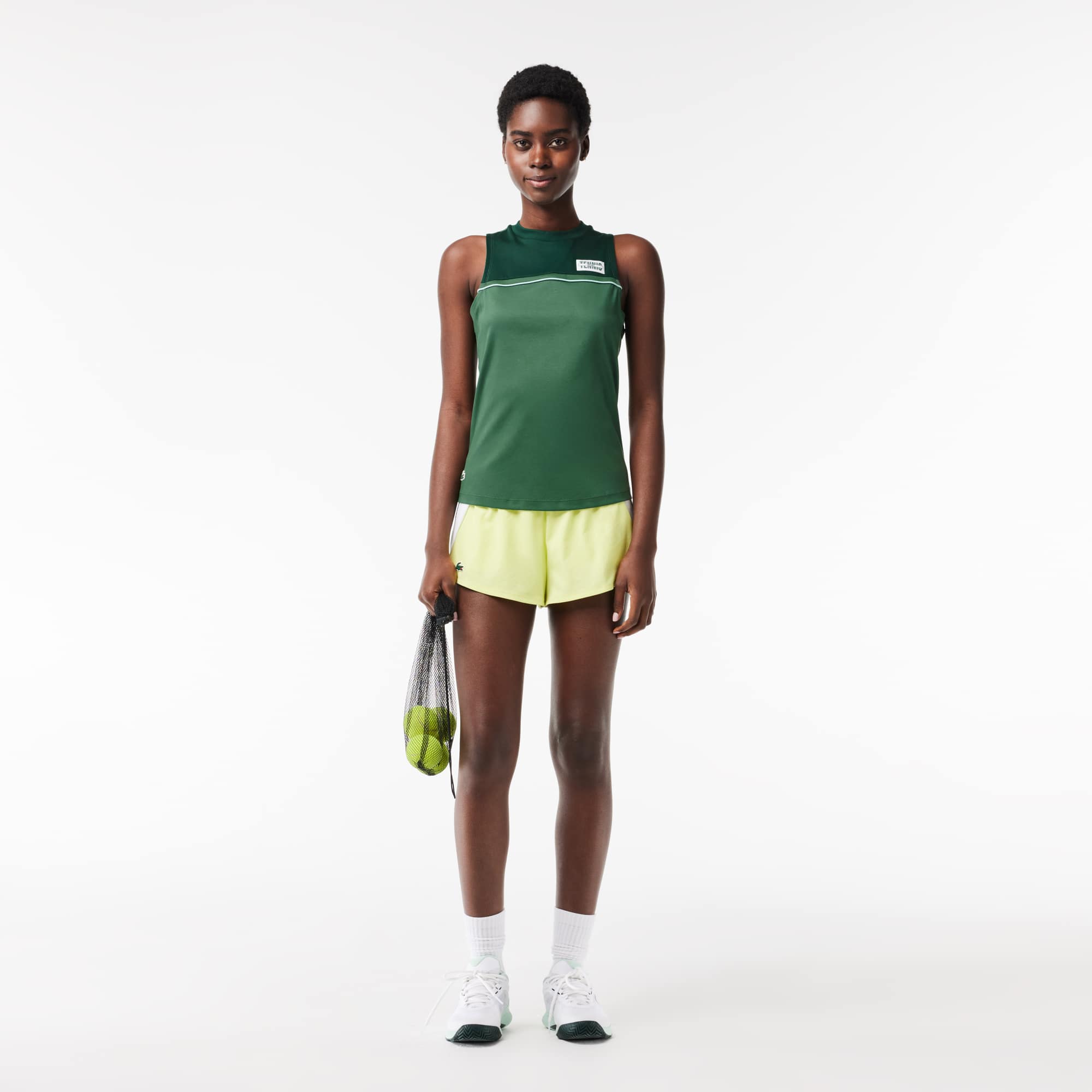 T-shirt Sport contrasté en coton stretch T-Shirts - Vert - Lacoste - Femme