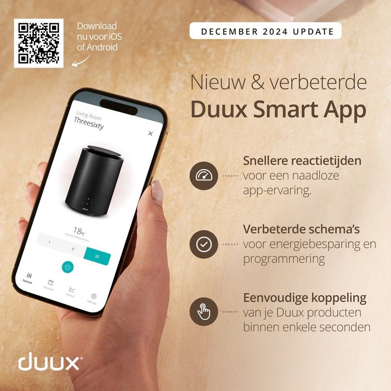 Duux - Threesixty 2 - Elektrische Kachel - Wit - 800/1200/1800 Watt
