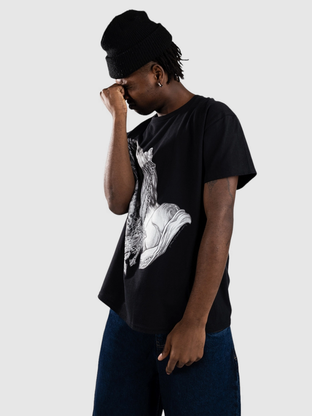 Famous Stars And Straps Praying Hands T-Shirt black
