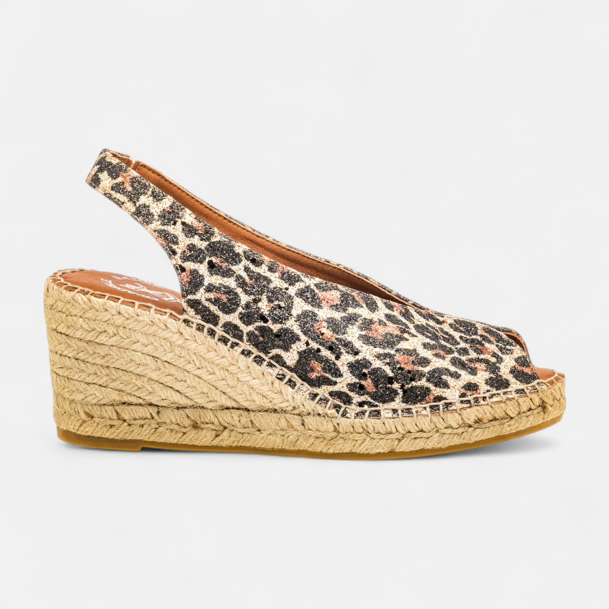Espadrilles à talon compensé Femme or