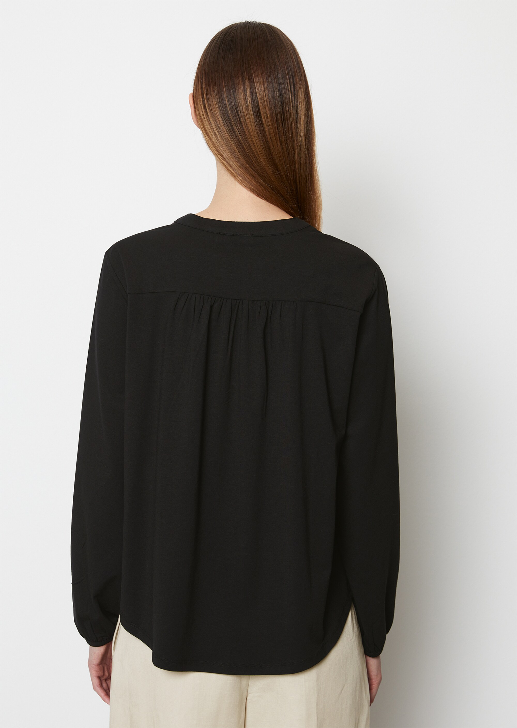 Jerseybluse looseaus Modal-Bio-Baumwolle-Mix