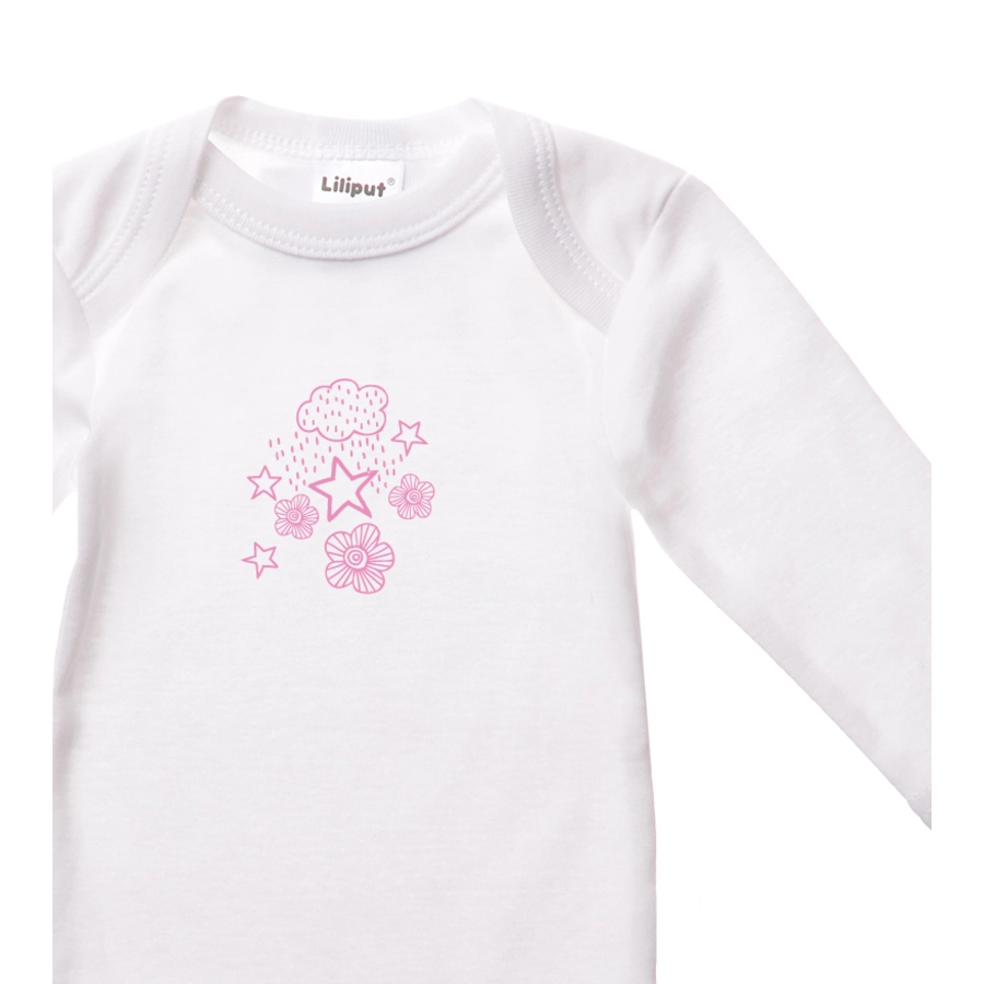 Liliput Langarmbody AOP TEDDY weiß, rosa