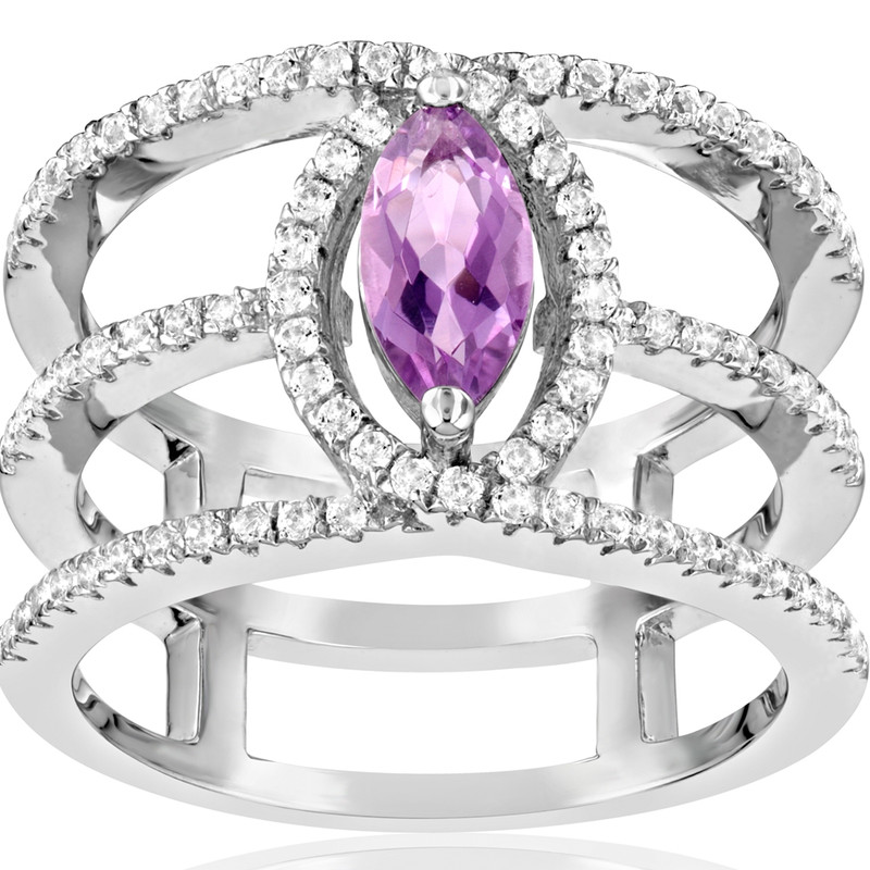 Bague en Argent 925 orné de 85 Cristaux Swarovski Cubic Zirconia