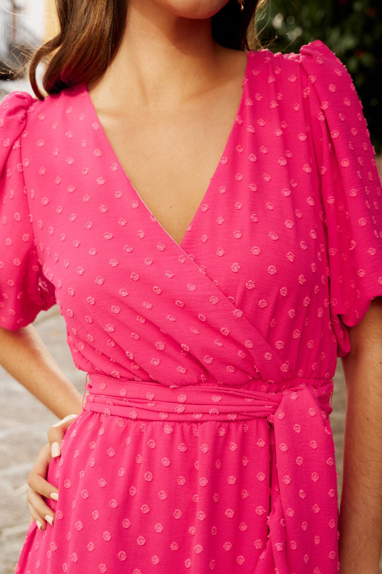Vestido longo na cor framboesa - vermelho