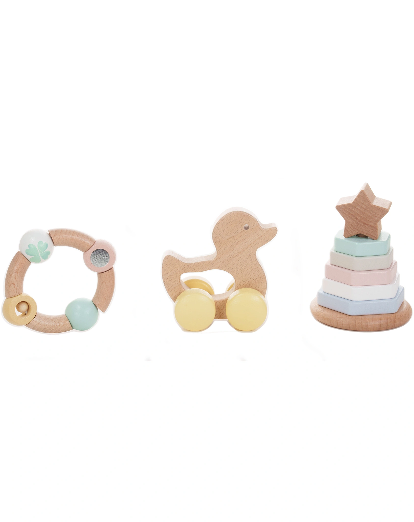 Geschenke-Set ZUR GEBURT 3-teilig aus Holz
