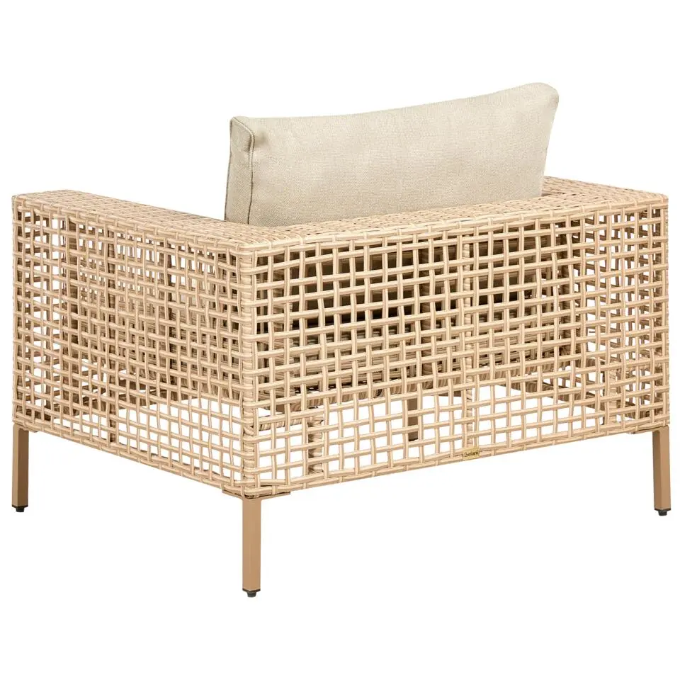CALASETTA - Loungeset 4-zits - Beige - Rechtszijdig - PE rotan