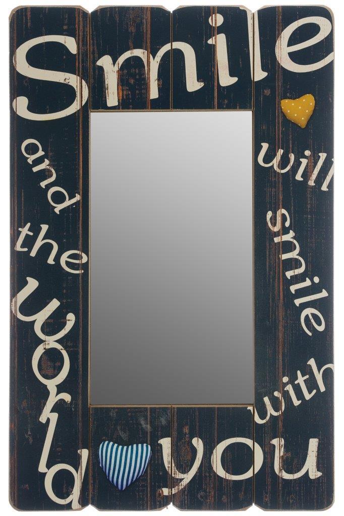 Wandspiegel Smile - Holzoptik - 40x60 cm
