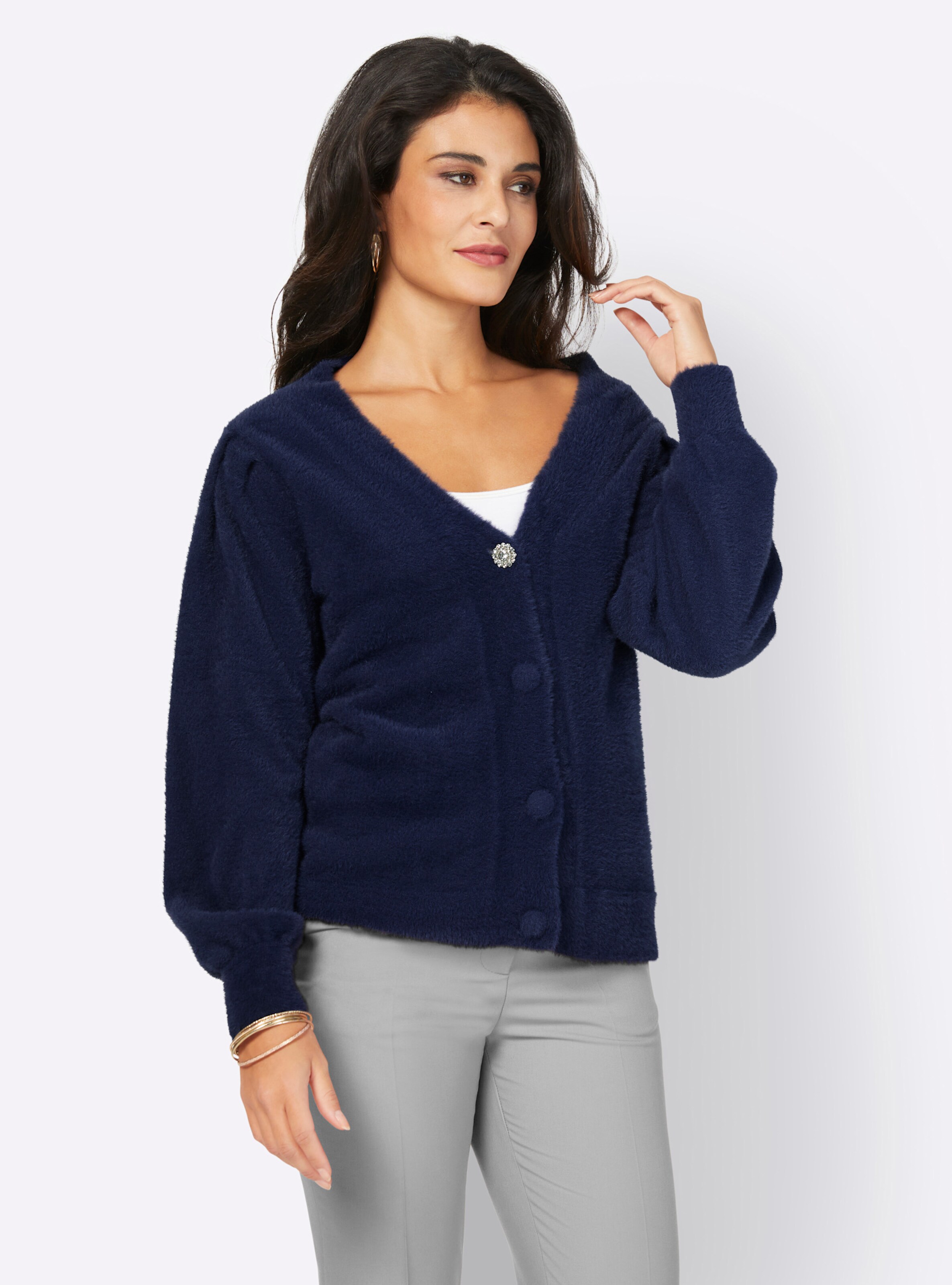 Strickjacke in marine