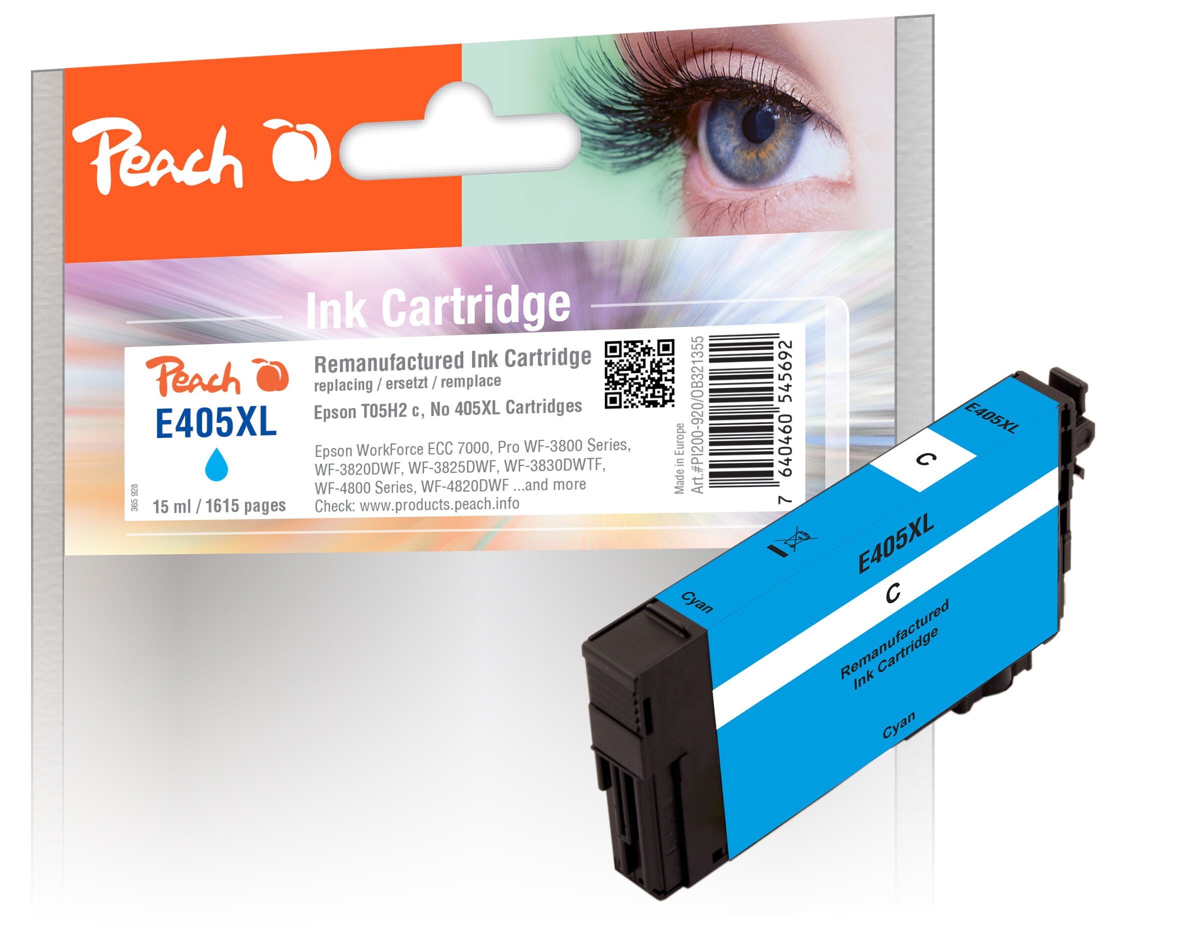 Peach Tintenpatrone cyan kompatibel zu Epson T05H2, No. 405XL c, C13T05H24010 (wiederaufbereitet)