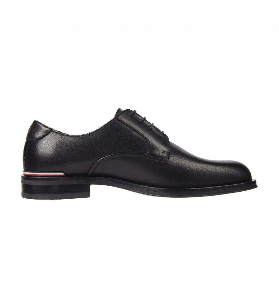 Mocassins Derby de couro preto Tommy Hilfiger