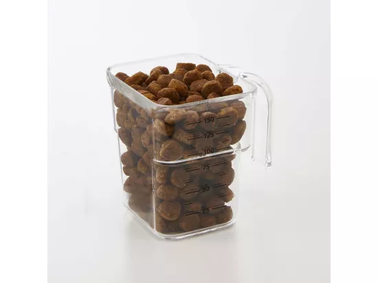 Boite à croquettes en plastique avec verre doseur Pet