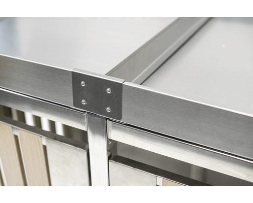 WESTMANN bakkenkast inclusief twee plantenbakken, 134 x 84 x 125 cm, zilverkleurige houtlook