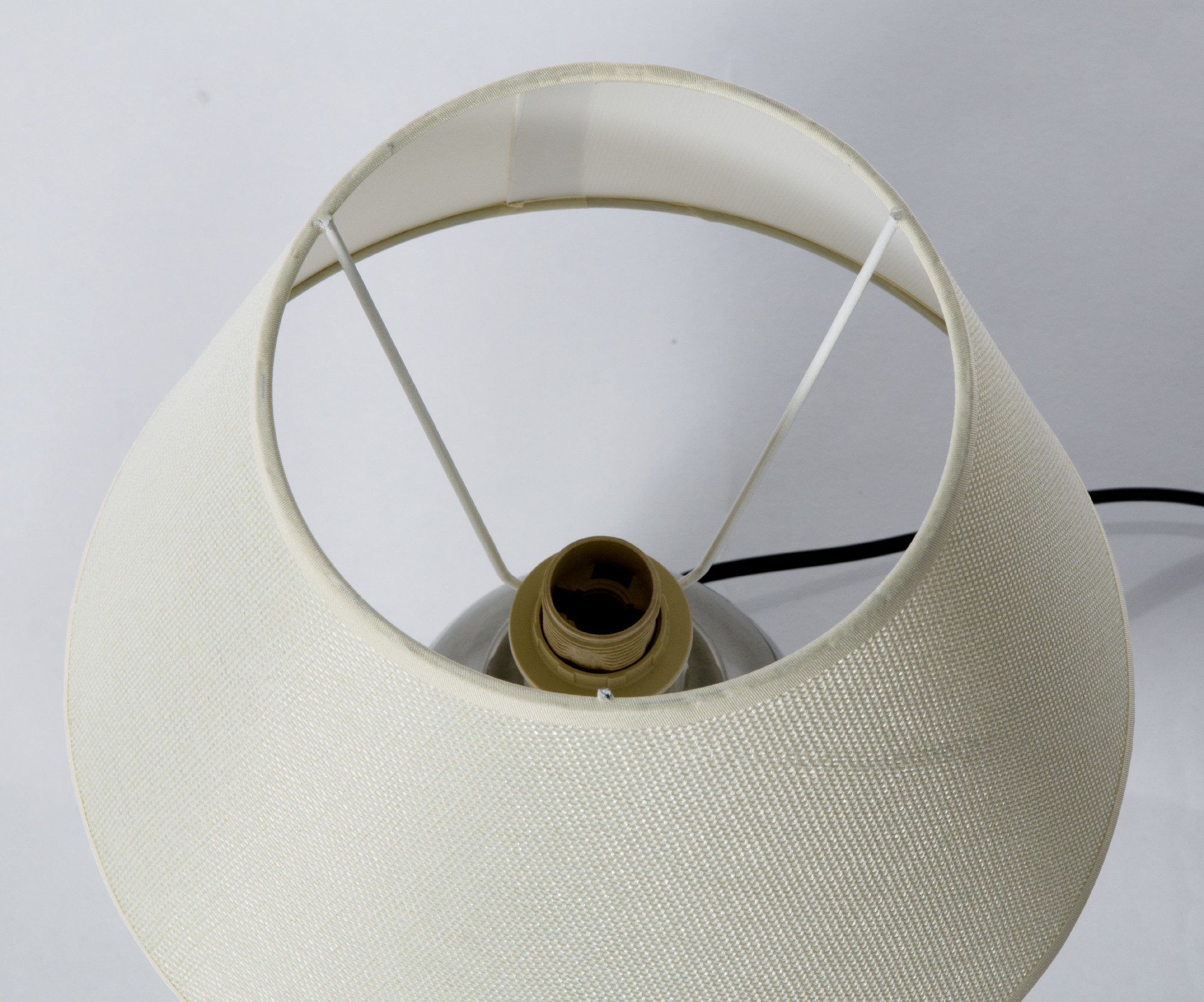 Tischlampe 'Dieben', grau/beige, Ø 25 cm, H 32 cm von fischer's lagerhaus