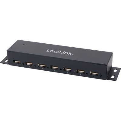 Hub USB 2.0 pour un montage mural, 7 ports, boîtier
