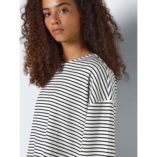 Noisy May Maison Stripe Bluse, Bright White Black, XL