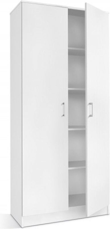 Interiax Opbergkast - Kledingkast 'Amelie' - 2 Deuren & 4 Legplanken | Wit | 180x80x40 cm
