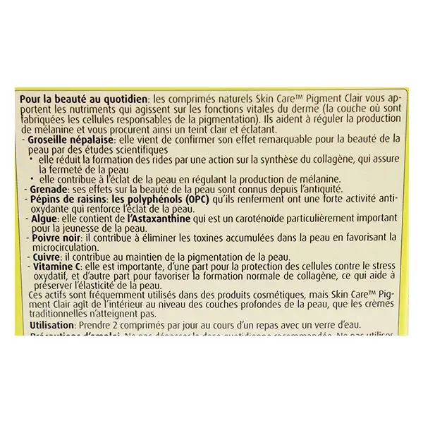 New Nordic Skin Care Pigment Clair 60 comprimés