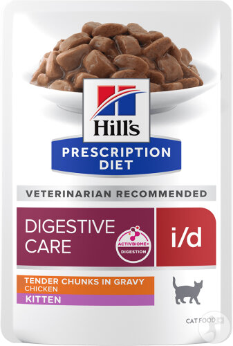 Hill’s Prescription Diet i/d Digestive Care Pâtée Pour Chaton Au Poulet Sachet 12x85g