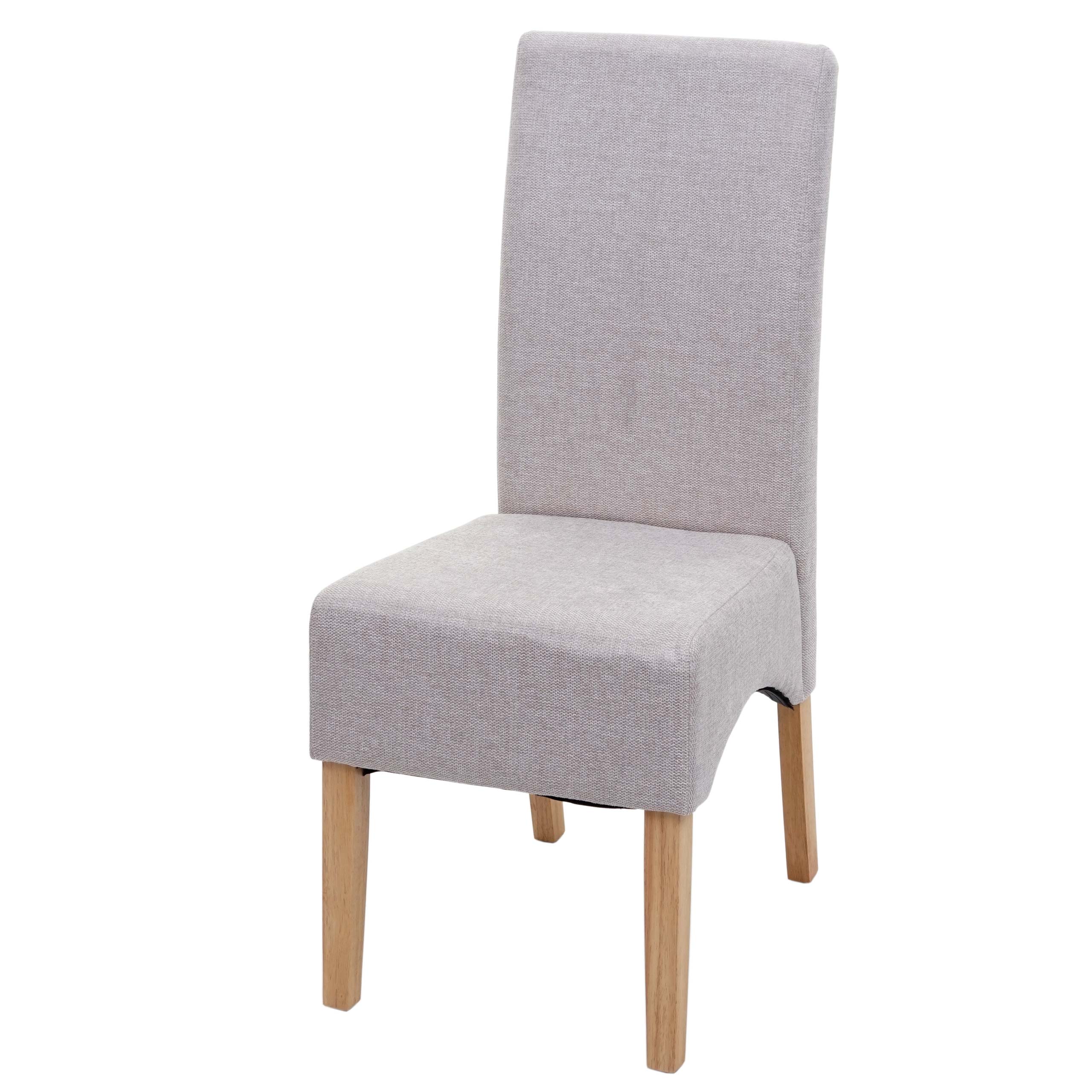 Esszimmerstuhl Crotone, Küchenstuhl Stuhl, Stoff/Textil MVG-zertifiziert ~ creme-beige, helle Beine