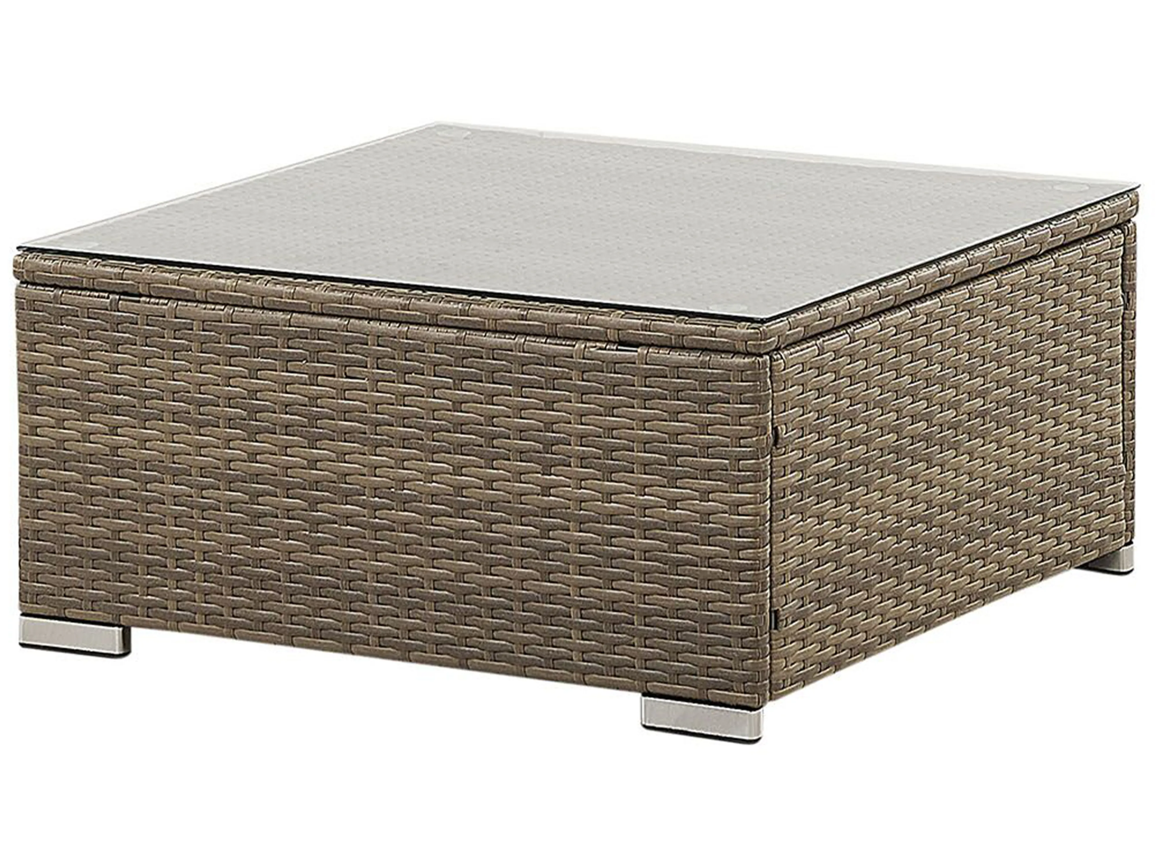 Tuin hoekloungeset met tafel 6-zits BELVEDERE PE rotan Bruin