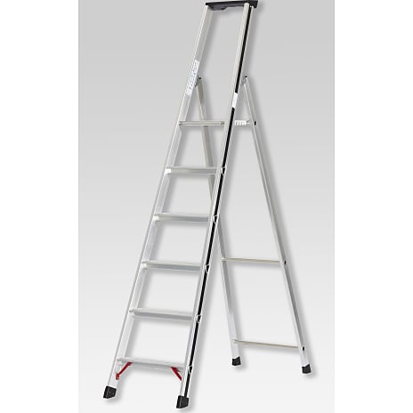 Trappestige med bakke Pro 6 trin - aluminium