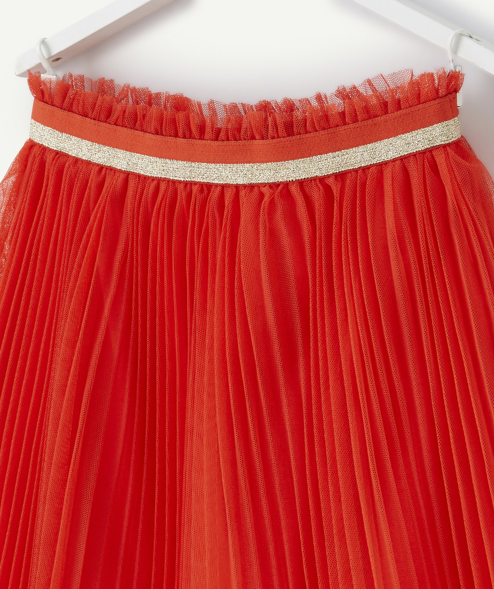 JUPE BÉBÉ FILLE ROUGE EN TULLE PLISSÉE