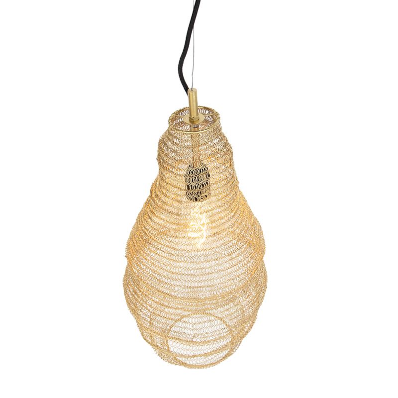Oosterse hanglamp goud - Nidum Rombo