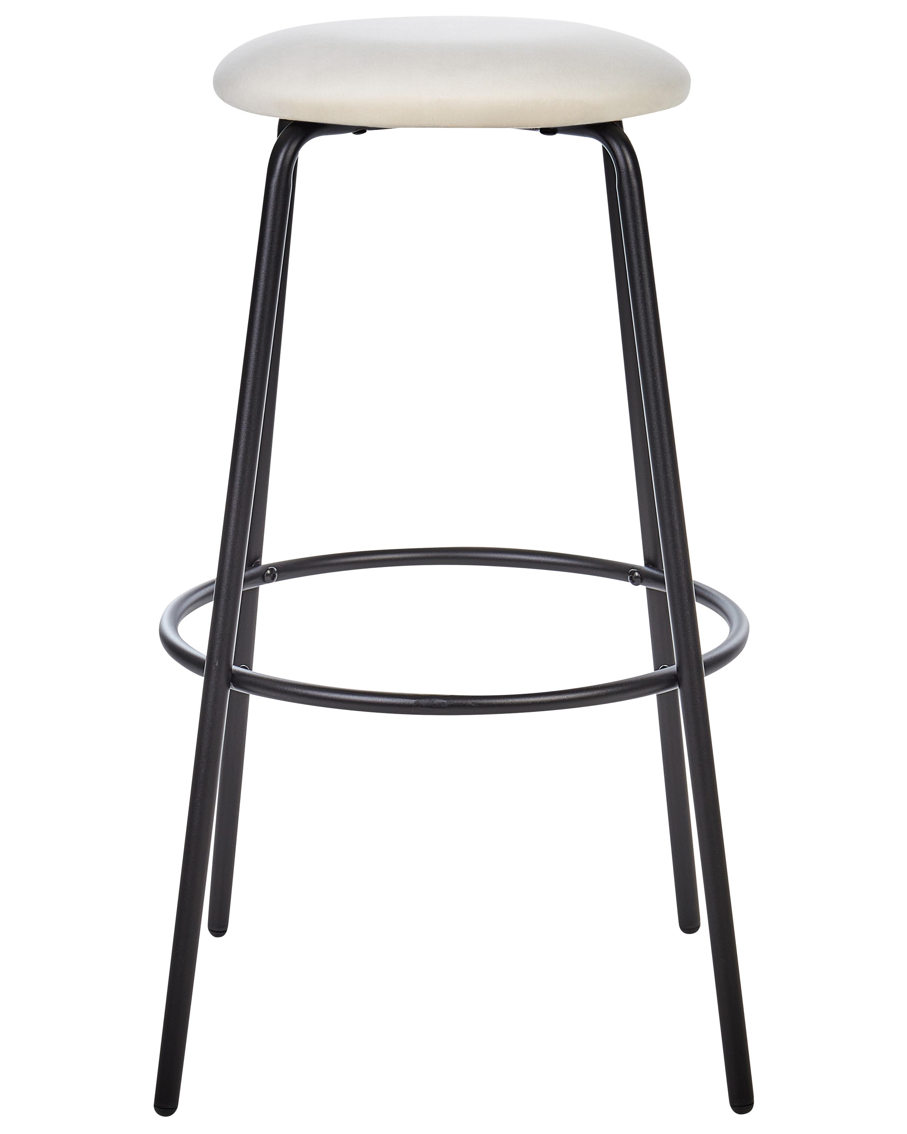 Set van 2 barstoelen MORTON Fluweel Gebroken wit