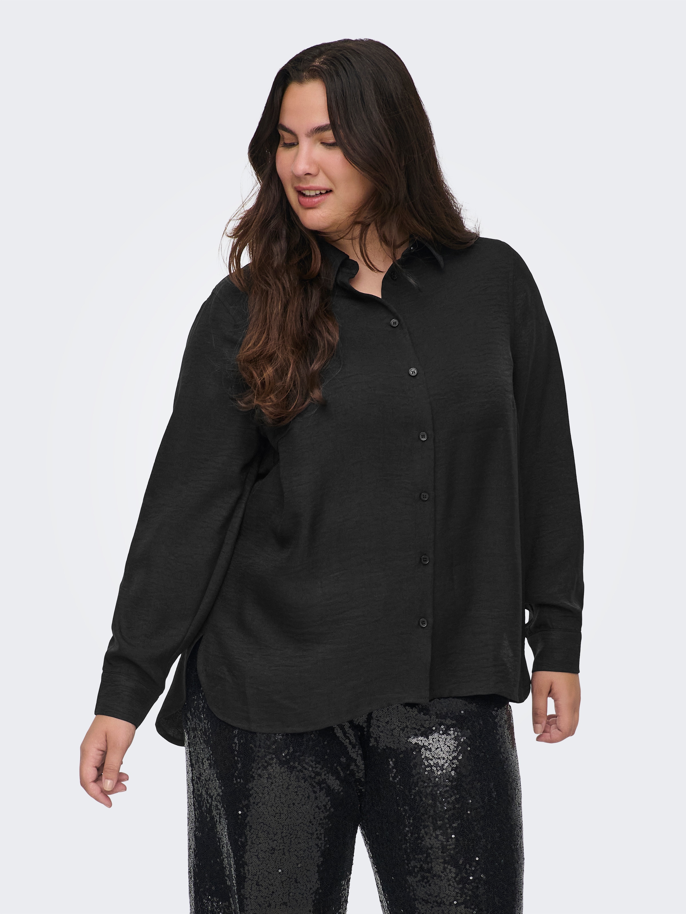 ONLY CARMAKOMA Hemdbluse »CARBAY LS SHIRT WVN BF«