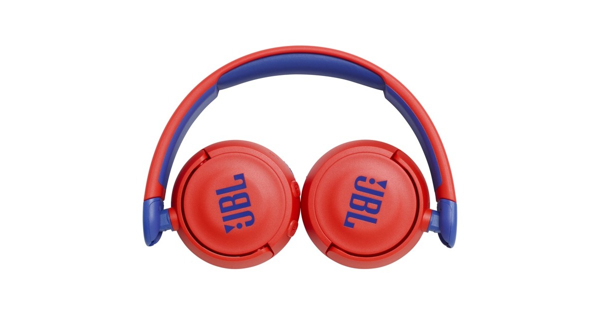 JBLJR310BT draadloze headset on-ear   (Rood/blauw, Bluetooth 5.0)